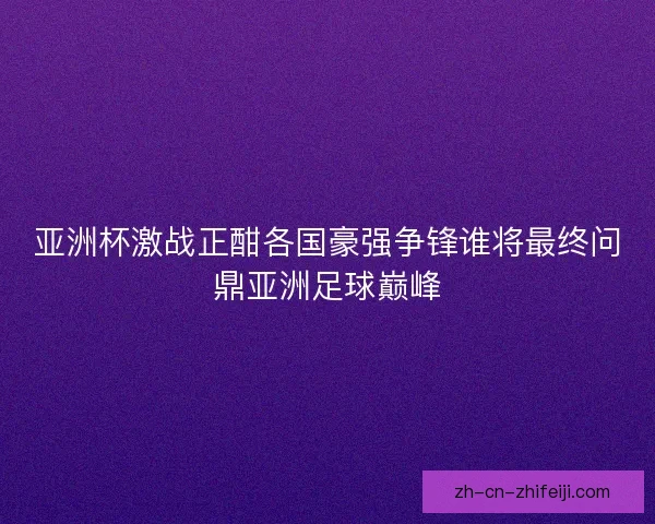 亚洲杯激战正酣各国豪强争锋谁将最终问鼎亚洲足球巅峰 亚洲杯激战正酣各国豪强争锋谁将最终问鼎亚洲足球巅峰