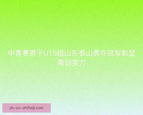 中青赛男子U15组山东泰山勇夺冠军彰显青训实力